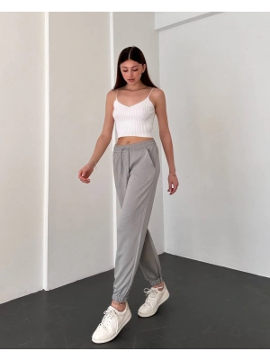 Gri Oys Model Lastikli Modal Kumaş Eşofman