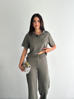 Haki Polo Yaka Modal Takım