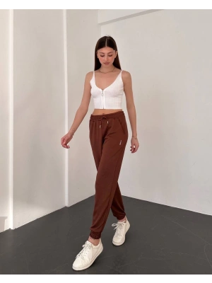 Kahve Oys Model Lastikli Modal Kumaş Eşofman