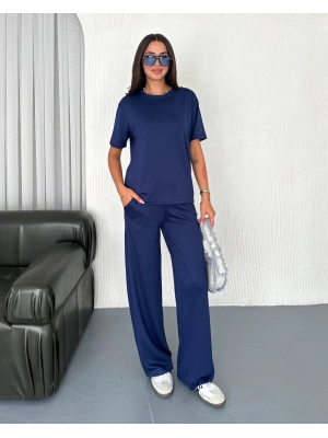 Lacivert Kadın Modal Bisiklet Yaka Alt Üst Takım