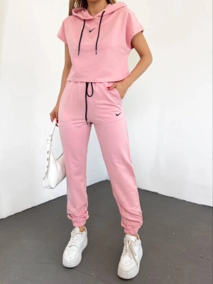 Pudra Lastikli Paça Kompak Eşofman