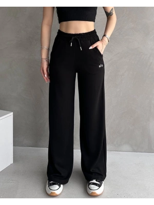 Siyah Alo Modal Bol Paça Eşofman