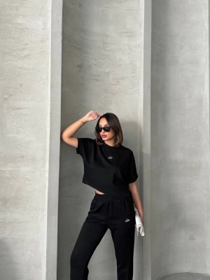 Siyah Alo Model Lastikli Modal Kumaş Eşofman
