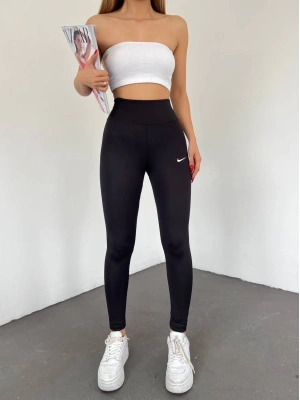 Siyah Yüksek Bel Extra Rahat Sporcu Tayt