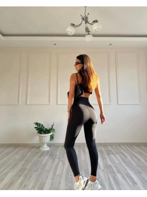 Yüksek Bel Pus-Up Özellikli Toparlayıcı Sporcu Tayt