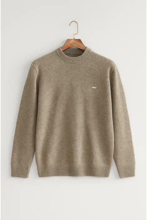 Erkek Buklet Kumaş Kazak Kahverengi Cd133