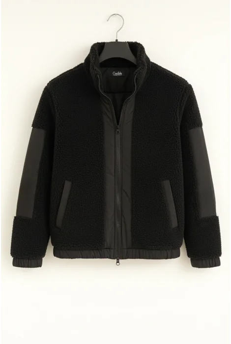 Erkek Peluş Mont Siyah Cd127