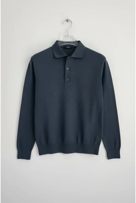 Erkek Polo Yaka Kazak İndigo Cd111