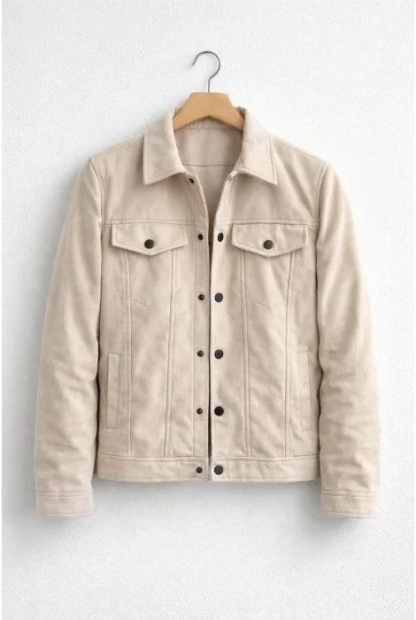 Erkek Slim Fit Nubuk Ceket Krem Cd109