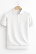 Erkek Polo Yaka Düz Triko Tişört Beyaz Cd173