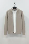Erkek Sim Fit Örgü Hırka Vizon Cd136