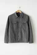 Erkek Slim Fit Nubuk Ceket Füme Cd109
