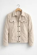 Erkek Slim Fit Nubuk Ceket Krem Cd109