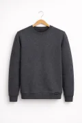 Erkek Slim Fit Yuvarlak Yaka Sweatshirt Antrasit Cd147