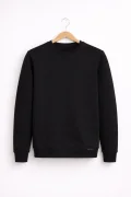 Erkek Slim Fit Yuvarlak Yaka Sweatshirt Siyah Cd147