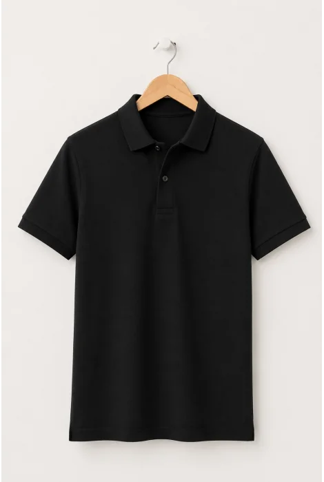 Erkek Polo Yaka Tişört Siyah Cd185