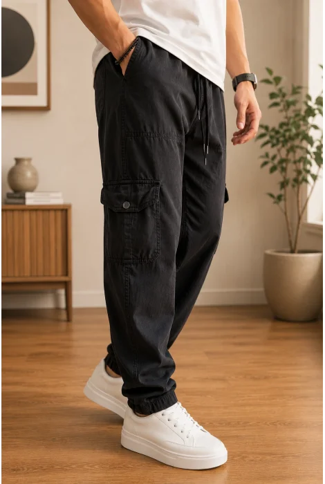 Erkek Baggy Pantolon Siyah Cd189