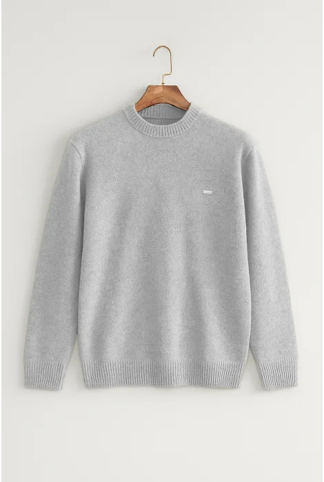 Erkek Buklet Kumaş Kazak Gri Cd133