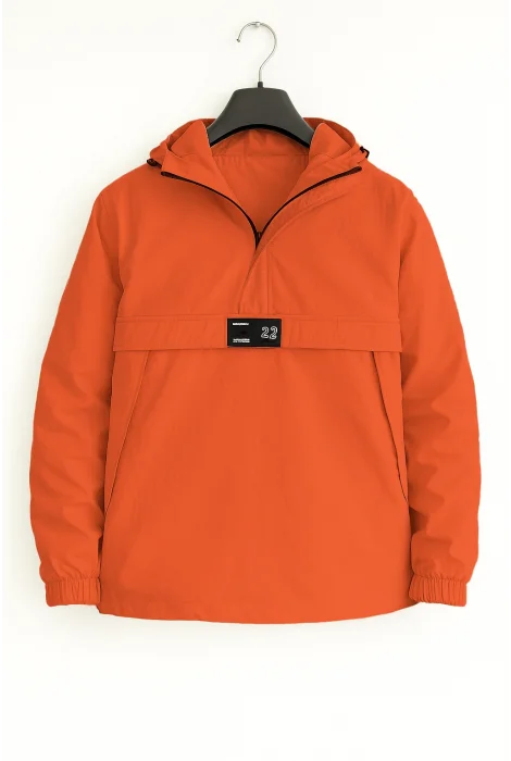 Erkek Kanguru Cepli İnce Mont Turuncu Cd106