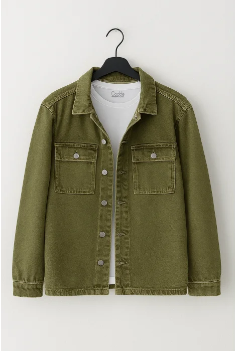 Erkek Oversize Kot Ceket Yeşil Cd108