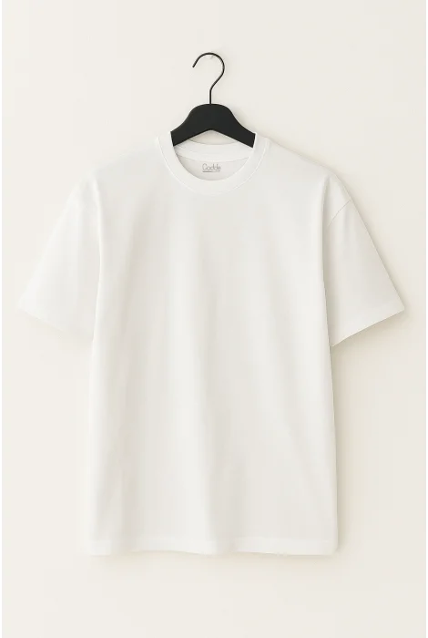 Erkek Pamuklu Basic Tişört Ekru Cd113