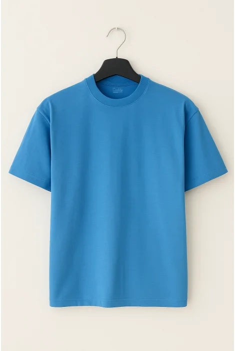 Erkek Pamuklu Basic Tişört Mavi Cd113