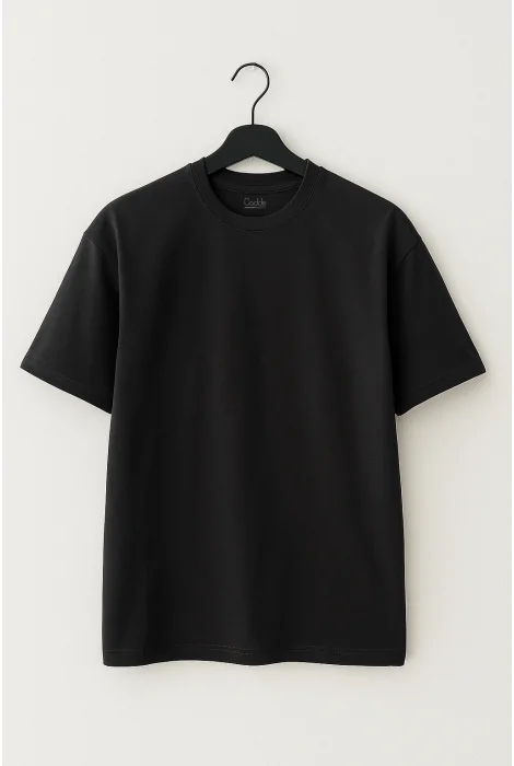 Erkek Pamuklu Basic Tişört Siyah Cd113