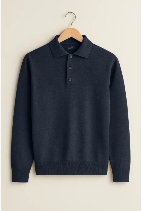 Erkek Polo Yaka Kazak Lacivert Cd111