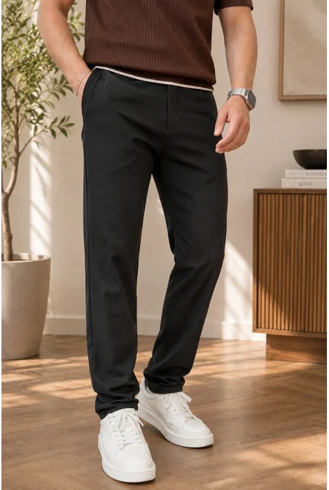 Erkek Slim Fit Pantolon Siyah Cd190