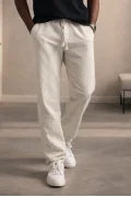 Erkek Keten Görünümlü Pamuk Pantolon Kırık Beyaz Cd159