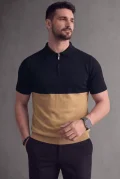Erkek Çift Renkli Polo Yaka Tişört Lacivert-Sarı Cd178