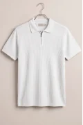 Erkek Likralı Polo Yaka Tişört Beyaz Cd180
