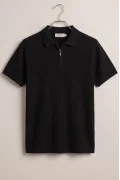Erkek Likralı Polo Yaka Tişört Siyah Cd180