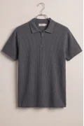 Erkek Likralı Polo Yaka Tişört Füme Cd180