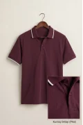 Erkek Düğmeli Polo Yaka Tişört Bordo Cd192