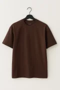Erkek Pamuklu Basic Tişört Kahverengi Cd113