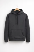 Erkek Slim Fit Kapüşonlu Sweatshirt Antrasit Cd146