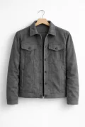Erkek Slim Fit Nubuk Ceket Füme Cd109