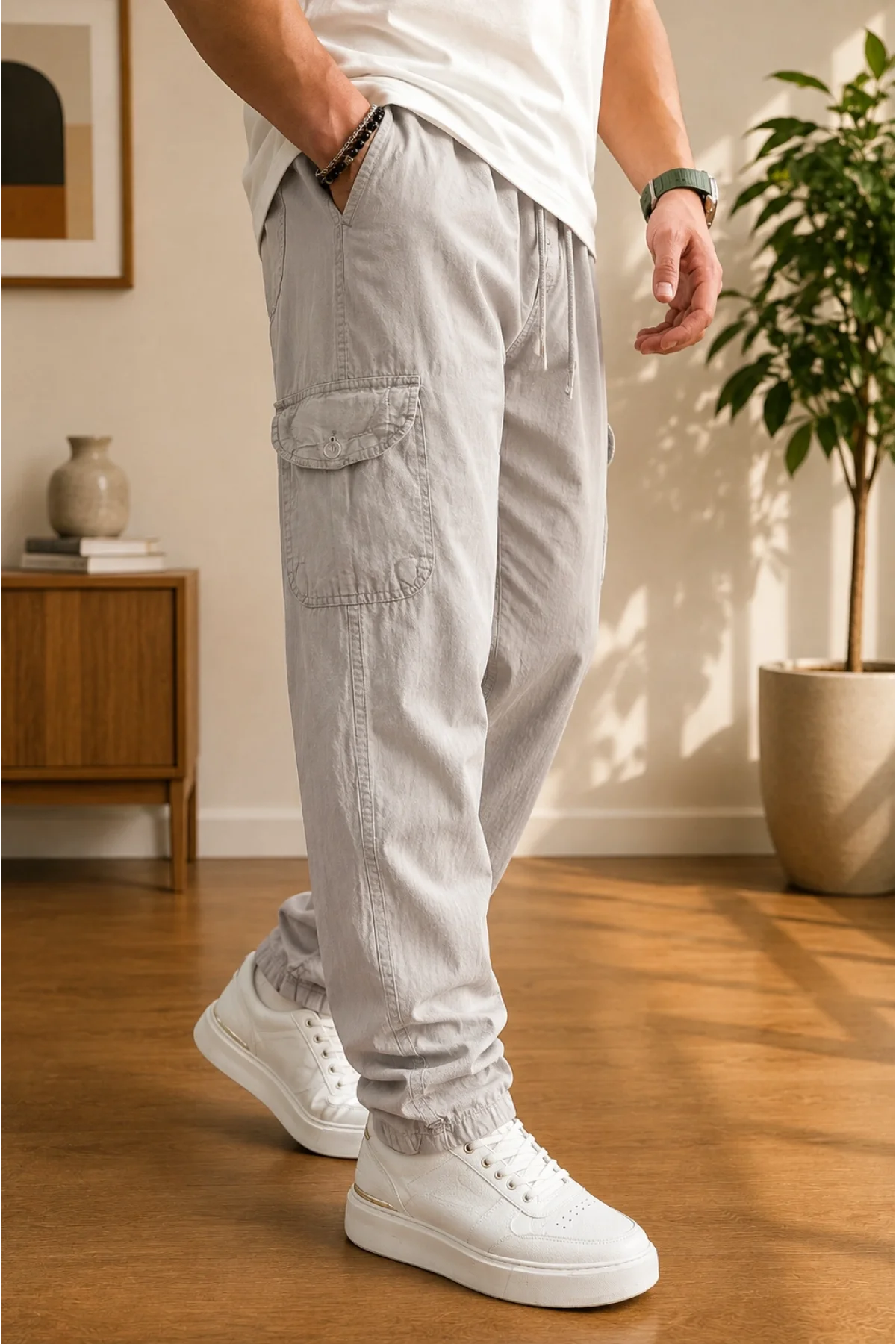 Erkek Baggy Pantolon Gri Cd189