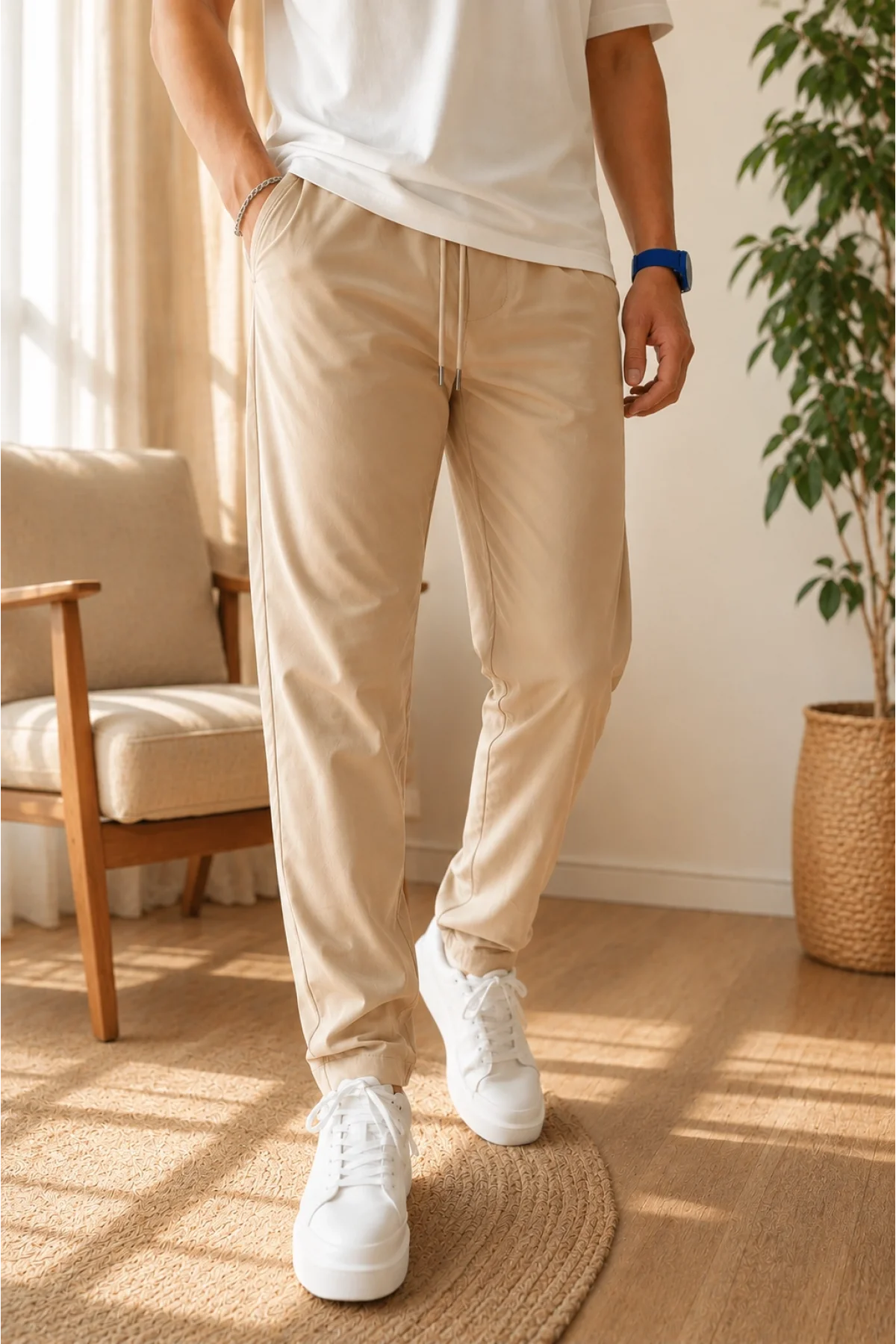Erkek Jogger Pantolon Bej Cd254