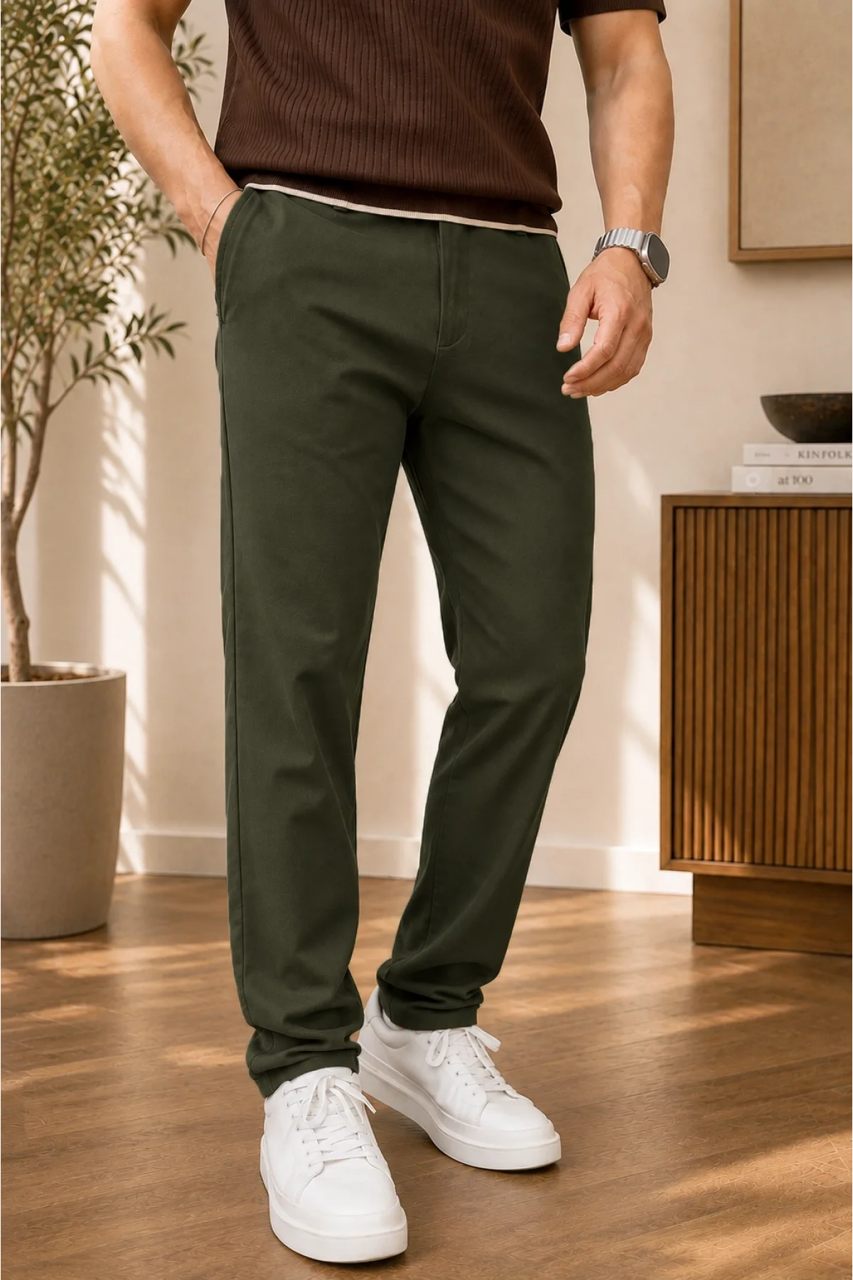 Erkek Slim Fit Pantolon Yeşil Cd190