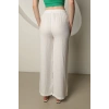 Babua Müslin Kumaş Bol Paça Kadın Pantolon - Ekru