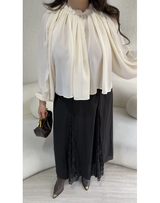 Ekru Premium Tasarım Bluz