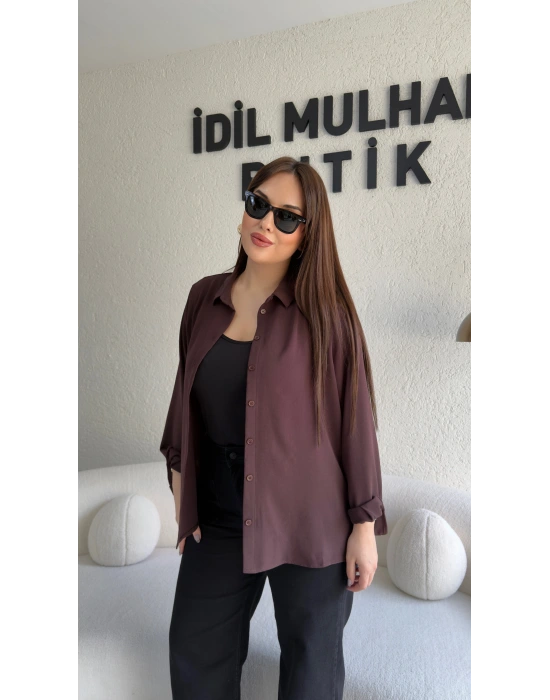 Kahverengi Salaş Gömlek