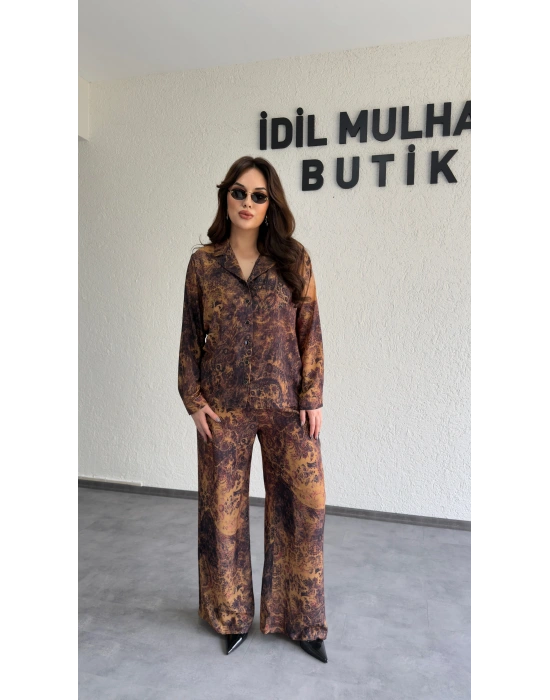 Etnik Desenli Premium Gömlekli Takım