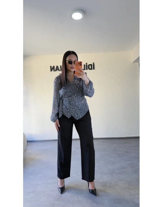 Siyah Havuç Kesim Premium Kumaş Pantolon