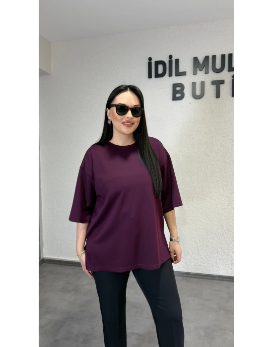 Bordo Bisiklet Yaka Oysh Tişört