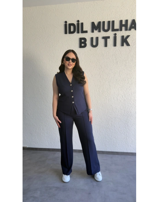 Lacivert Zr Model Yelek Pantolon Takım