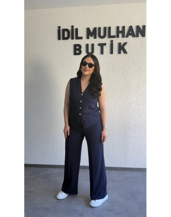 Lacivert Zr Model Yelek Pantolon Takım