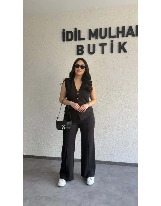 Siyah Zr Model Yelek Pantolon Takım